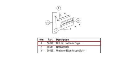 WESTERN SNOW PLOW  50642 WIDE OUT POLY EDGE BOLT KIT 1/2-13 X 2 (3) BOLTS & NUTS