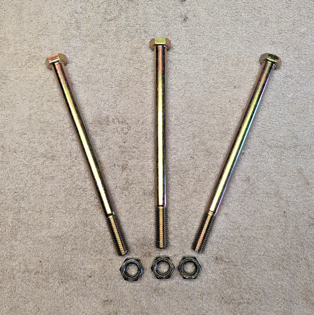 (3) Spindle Blade Bolts Nuts 04001-41  For Scag 5/8-11 X 9-1/2 Grade 5 0400141