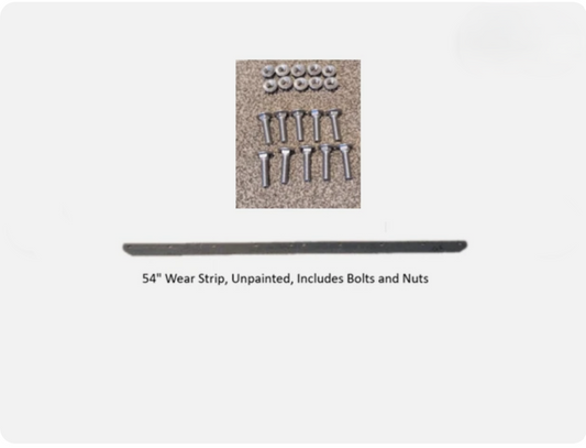 Snow Plow Blade Wear Strip + Bolt Kit - John Deere 54" Plow - M75674 - Unpainted